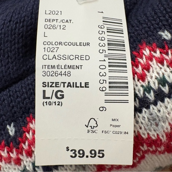 NWT Childrens Place Fair Isle Christmas Sweater Cowl Neck Reindeer Snowflake szL - Picture 5 of 5